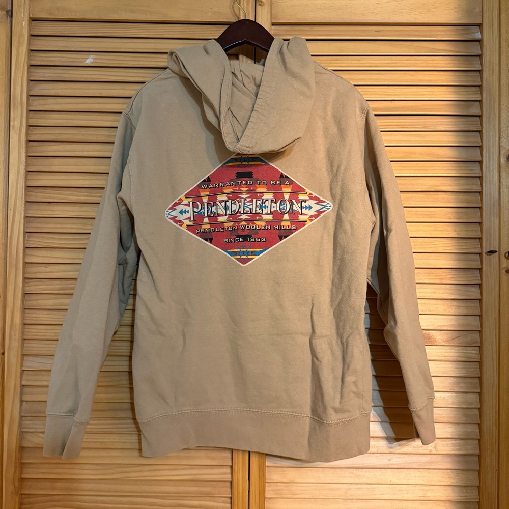 Pendleton Tan Hoodie Size Small - image 5